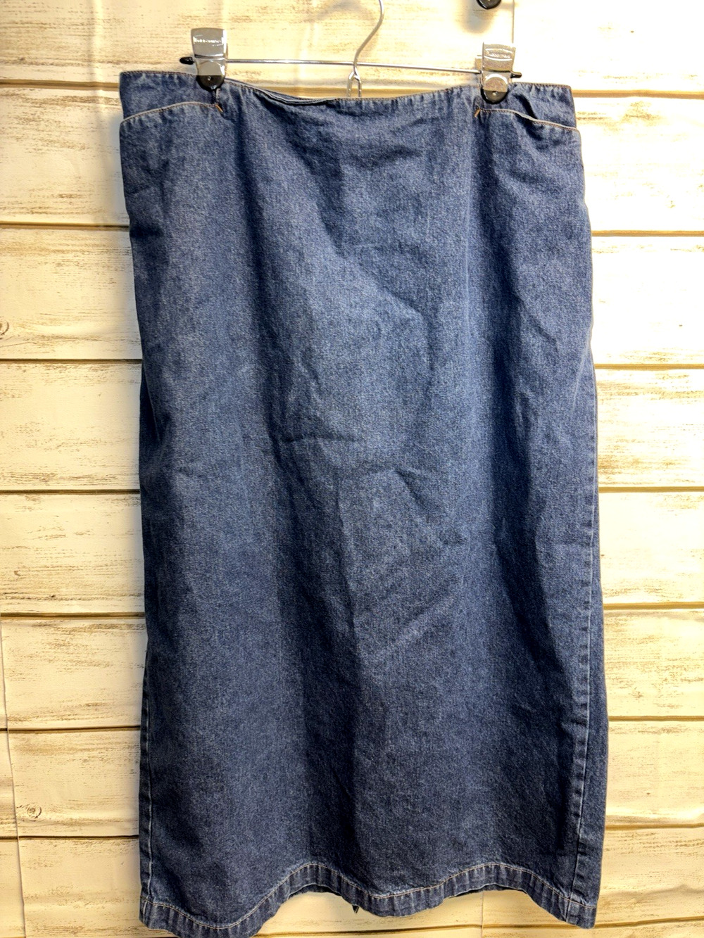 16 Vtg Carolina Blues Long 33 Denim Jean Skirt Womens Blue Dark Wash Modest Slit